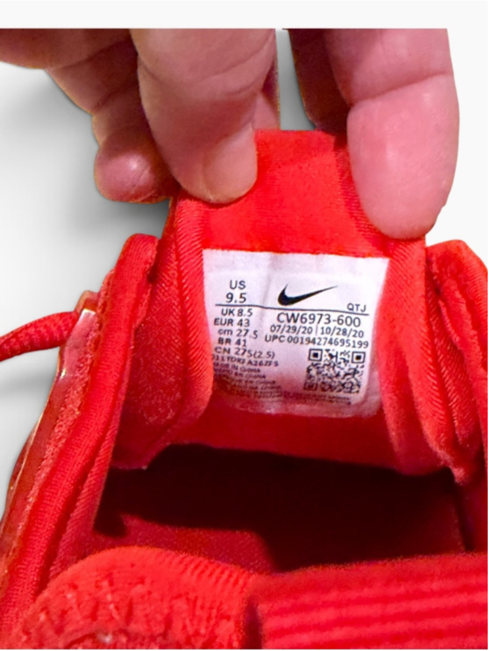 Nike Air VaporMax Plus Triple Red Sneakers Men's Size 9.5 CW6973-600 - Picture 7 of 10